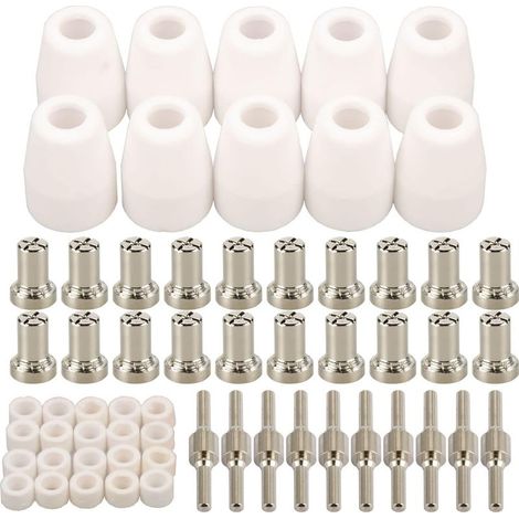 60 pièces PT-31 nickelé étendu Air Plasma buse de coupe électrode consommables Fit LG-40 PT-31CUT50 (1/5)