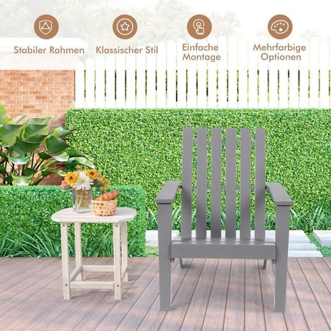 Sedia adirondack sedia adirondack in legno di acacia sedia da giardino fino a 160 kg grigia
