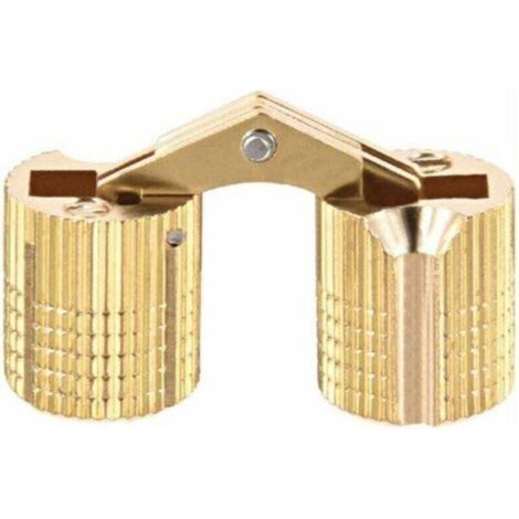 Lot de 2 charnières cylindriques invisibles Ø10 mm, ouverture à 180°, pour portes, placards et meubles, installation discrète (1/4)