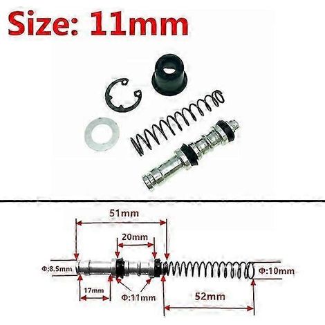 Kit de réparation de piston de maître-cylindre pour pompe de frein et d'embrayage de moto (11 mm, 12,7 mm, 14 mm, 16 mm) - Accessoires de réparation inclus (1 jeu) - Freins pour véhicules motorisés (1 (1/5)