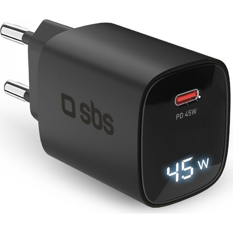 SBS TETRGANLCD1C45K caricabatterie per dispositivi mobili Universale Corrente nera alterna Ricarica veloce interna (1/2)