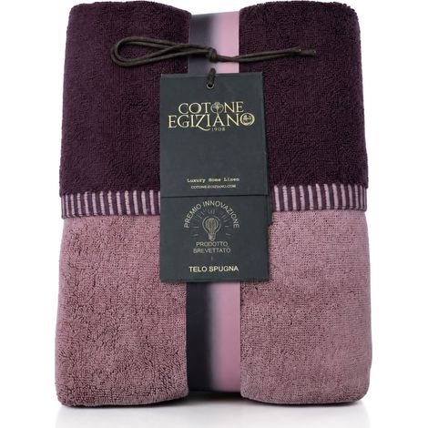 Telo Bagno Sazalo, 100% Cotone Reversibile, Colore Struttura Viola, Sfumatura Colore Struttura Prugna, Rosa (1/4)