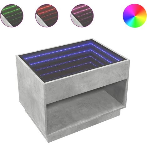 Maison Exclusive - Couchtisch mit Infinity-LED Betongrau 70x50x50