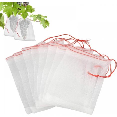 Bolsas protectoras para fruta, bolsas de nailon a prueba de insectos para proteger plantas y frutas, 10 x 15 cm, 50 unidades (1/5)
