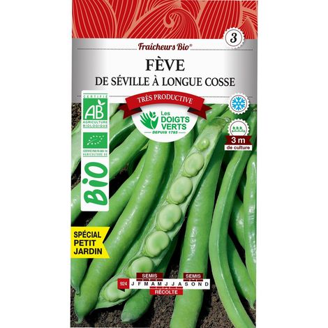 Graines fèves de Séville longues cosses BIO Les Doigts Verts 100g