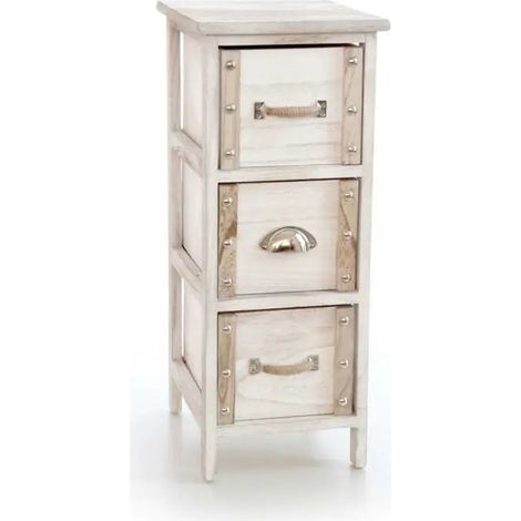 Kommode Legno & Disegno in Weiß mit 3 Schubladen, 26 x 32 x 62 cm (1/4)