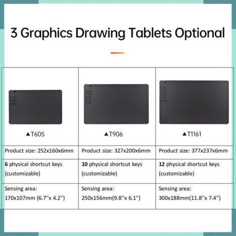 Tablette graphique T906 Tablette de dessin graphique ultra fine pour création artistique, croquis avec stylet bureau pack (1/5)