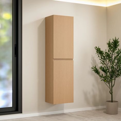 Badezimmer Hochschrank Ruvo – 150 cm – Helle Eiche (1/4)