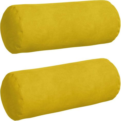 Maison Exclusive - Bolsterkissen 2 Stück Gelb Ø 15 x 40 cm Cordst