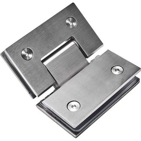 135° Charnière de Douche sans Cadre à Verre Support de charnières Porte Douche 304 Acier Inoxydable 2pcs (1/4)