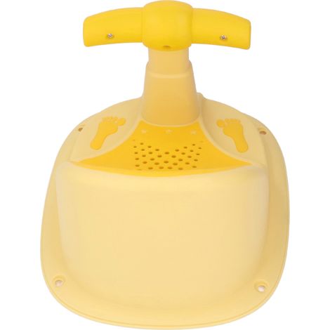Siège de bain pour bébé avec dossier, ventouses robustes, ergonomique et antidérapant, jaune. (1/5)