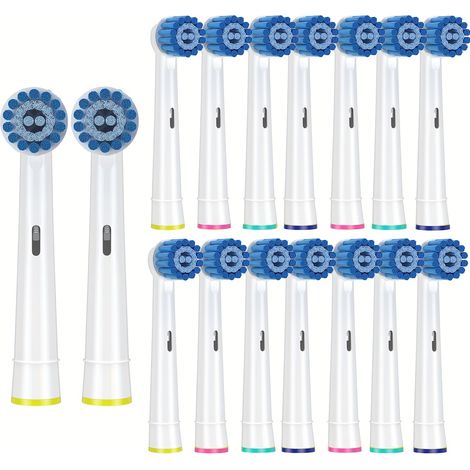 Lot de 16 têtes de brosse pour le soin des gencives sensibles avec brosse douce pour un nettoyage supérieur mais doux (1/5)