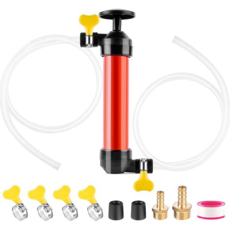 Pompe de transfert de carburant manuelle portative, Kit de pompe de transfert de siphon multi-usage pompes à carburant manuelles pour liquide (1/4)
