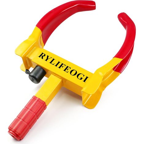 Sabot Antivol Roue Voiture, Bloque Roue Remorque Caravane, Griffe de Pneu, Anti-perçage Universelle Réglable 9 Trous 3 Clés (1/5)