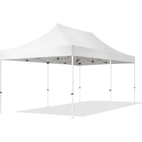 Popup Garden Gazebo 3 x 6 m - without Sidewalls in folding Canopy high performance polyester ECONOMY in white (1/5)