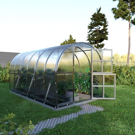 Serre de jardin tunnel polycarbonate 3m x 4m – Épaisseur 4 mm – Structure en métal galvanisé – Isolation thermique efficace (1/5)
