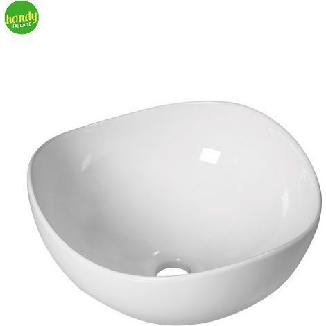 Lavabo da appoggio in ceramica bianca modello lotus 40 38x38x17 cm BARBOTTINA