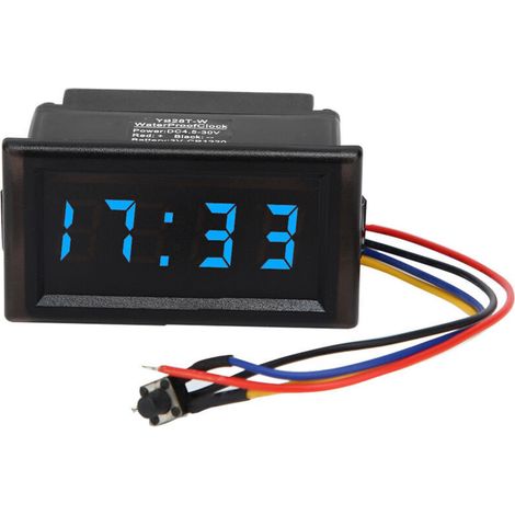 Horloge électronique de Voiture, Horloge électronique Automatique de Voiture étanche à la Poussière DC4.5-30V LED Affichage Numérique Horloge électronique Automatique de Voiture(bleu) (1/4)