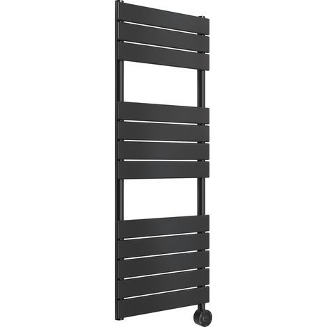Signature Elite Flat Panel Electric Towel Rail 1200mm H x 500mm W - Matt Black (1/3)
