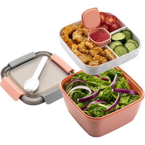 Fiambrera de lujo multicapa con compartimentos,color rosa,Fiambrera para adultos,Fiambrera Bento japonesa,Fiambrera infantil (1/5)