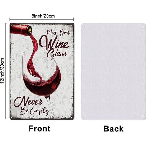 Vintage Metal Sign Wine Glass Decorative Metal Plaque - Vintage Retro Poster Decoration for Men, Cave, Bar, Pub (1/4)