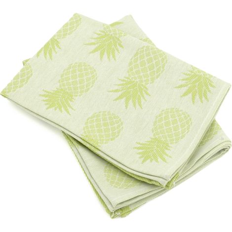 Lot de 2 torchons de cuisine toile coton PINEAPPLE 50x70 cm (1/5)