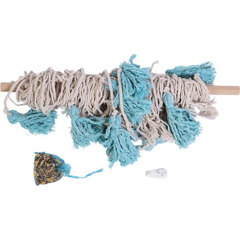 Tapisserie Murale En Macramé - Décoration Tissée À La Main En Coton - Style Bohème Pour Salon Chambre Mariage - Bleu - 1 Pièce (1/5)