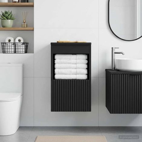 Mueble de Cuarto de Baño Negro 30 x 35 x 50 cm