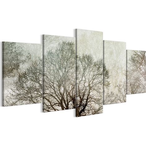 Quadro su tela italiana 100 x 50 cm pentattico - stile modernista - natura Quadro su tela italiana 150 x 75 cm pentattico - stile modernista - natura (1/5)
