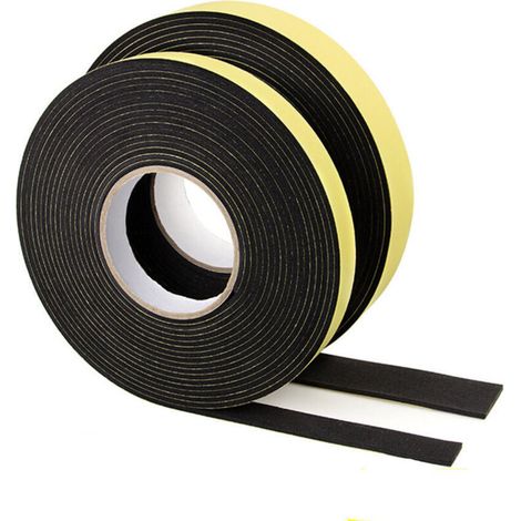 Bande d'étanchéité en mousse, 12 mm de large, 3 mm d'épaisseur, 4 m de long, auto-adhésive, pour l'isolation des portes et fenêtres. (1/5)