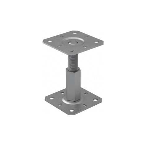 Pfostenfuß M20 höhenverstellbar von 100 bis 150 mm mit Befestigungen (1/4)