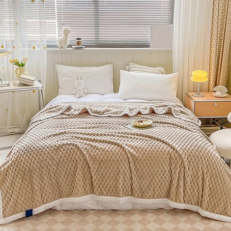 Couette - Plaid Double Face Velours - 200 x 150 cm - Pour Canapé Lit ou Salon - Usage Intérieur Toute Saison - 1 Pièce (1/5)