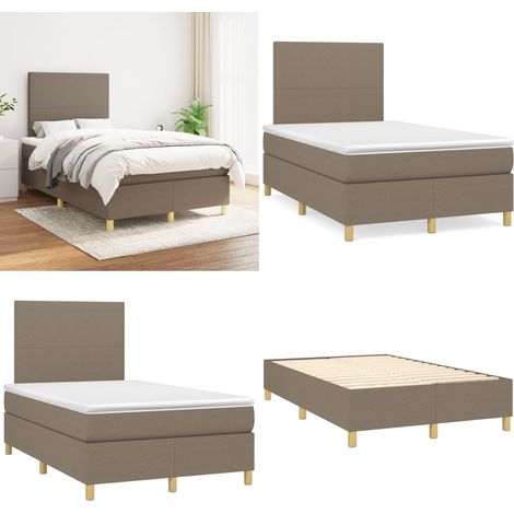 Boxspringbett mit Matratze Taupe 120x200 cm Stoff - Boxspringbett - Doppelbett - Bettenrahmen - Lattenrost - Matratze - Home & Living (1/5)