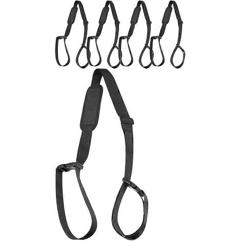 Lot de 5 sangles de transport pour chaise de plage pliante, sangles d'épaule réglables pour transporter une chaise de plage, un parasol, un vélo ou lors de pique-niques. (1/5)