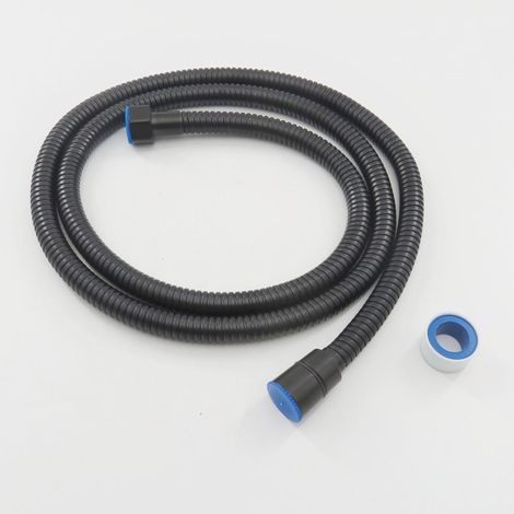 Black stainless steel shower hose, shower head hose, reinforced shower head hose, garden hose, rain hose, explosion-proof hose (1/5)