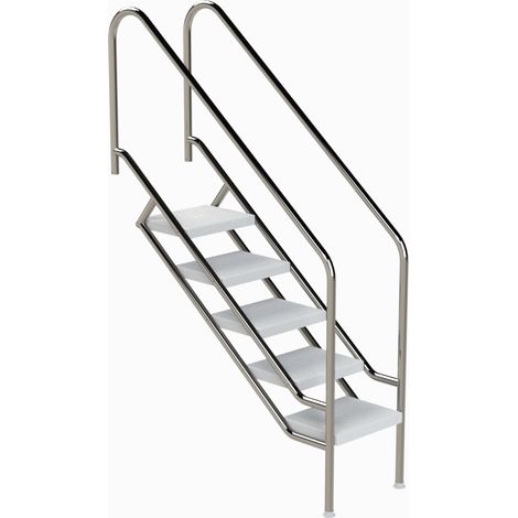 Eichenwald Pooltreppe Modell 08.1 Miami Beckentiefe 1399mm Ausladung 1338mm 5 ABS-Stufen