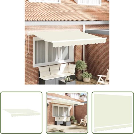 vidaXL Ombrage extérieur - Toile de rechange pour auvent Crème 3,5 x 2 m Polyester (1/5)