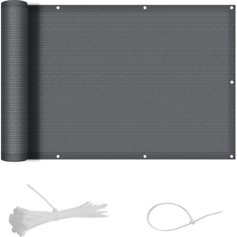 Brise Vue Balcon - 1 Pièce - HDPE Anthracite - Protection UV 95% - Jardin Terrasse Patio - 80x300cm (1/5)