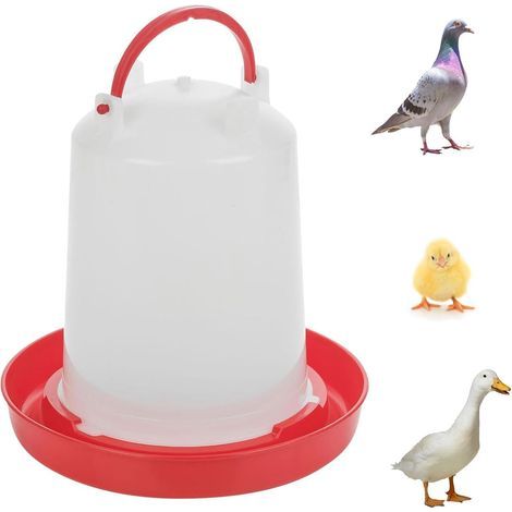 1,5 l - Abreuvoir automatique pour volailles - Distributeur d'eau pour poulets - Abreuvoir pour pigeons - Avec poignée à suspendre - Accessoire d'élevage épais (1/5)