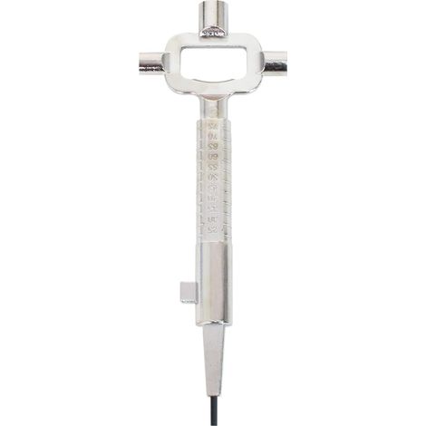 Clé d’Achitecte Clef Carré 6/7 / 8 mm, Clé Allen avec Graduation Multi-fonction Clé Passe Partout Universel de Chantier en Alliage de Zinc Solide pour Ouvrir Porte Fenêtre Armoire - Argent (1/5)