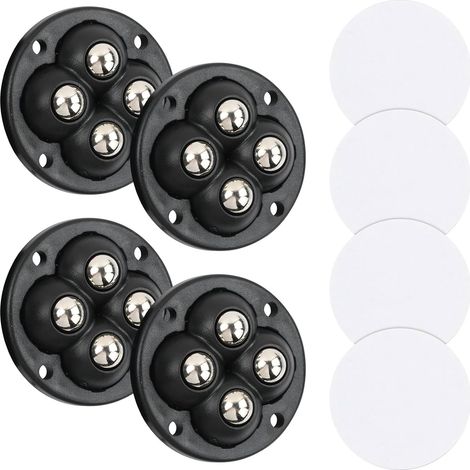 Juego de 4 ruedas autoadhesivas de acero para muebles pequeños y electrodomésticos de cocina, ruedas planas pequeñas (1/5)