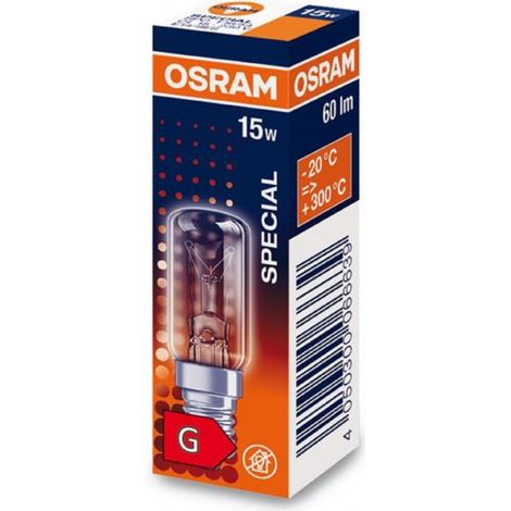 Osram – Ampoule E14 15W translucide pour réfrigérateur – Flux lumineux 60 lumens – Température couleur 2700K – Classe énergétique G (1/6)