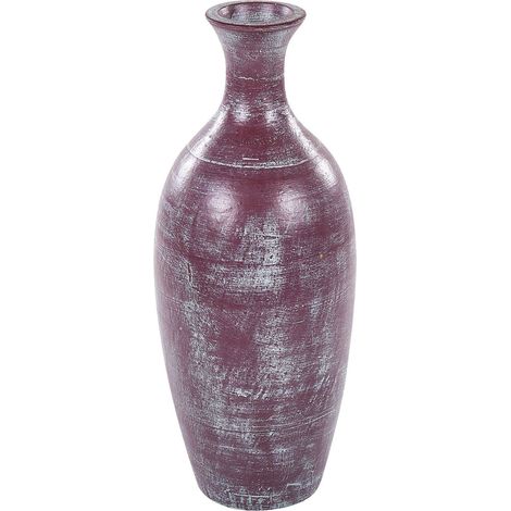 Jarrón de terracota marrón azul claro 57 cm desgastado flores artificiales Kardia