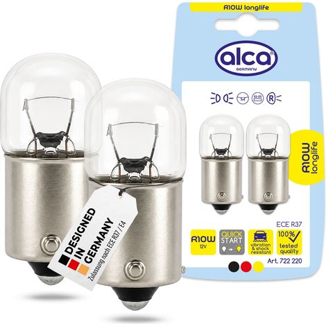 alca® Glühlampen R10W BA15s 12 V 10 W Heck Rücklicht Kennzeichen 2er Set (1/5)