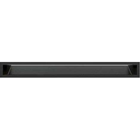 KRATKI griglia di ventilazione AIR Griglia aria calda 9 x 80 cm Nero Griglia di scarico per ventilazione camino Presa d'aria con un angolo di 45 gradi resistente al surriscaldamento (1/3)