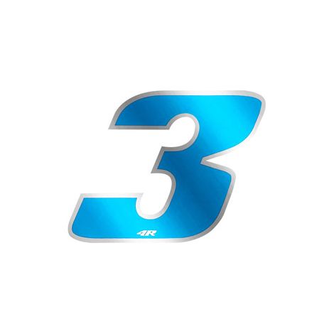 Numeri Gara Anodizzati 27 x 37 mm - Numeri: 3 - Colore: BLU