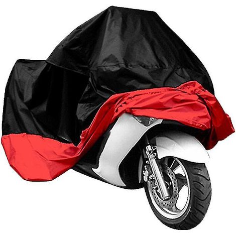 Universelle Schutzhülle für Motorräder, Quads und Roller, wasserdicht, staubdicht und UV-beständig - Größe XL (schwarz und rot) (1/3)