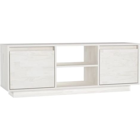 Maison Exclusive - TV-Schrank Weiß 110x30x40 cm Massivholz Kiefer
