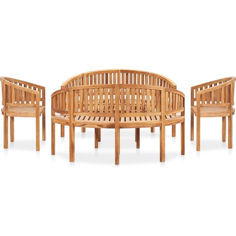 Maison Exclusive - 5-tlg. Garten-Lounge-Set Massivholz Teak (1/5)