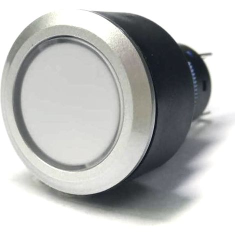 Bouton-poussoir, Momentané lumineux, LED Bleu, Unipolaire à deux directions (1RT), 3 A, 5 A, Transparent, Montage (1/2)